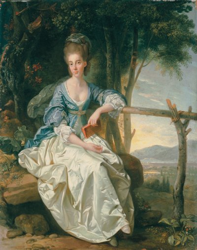 Retrato de la señorita Matilda Cleveland en un paisaje toscano de Johan Joseph Zoffany
