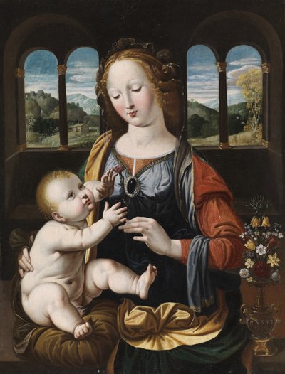 Virgen y Niño, después de Leonardo da Vinci de Johann or Hans Konig