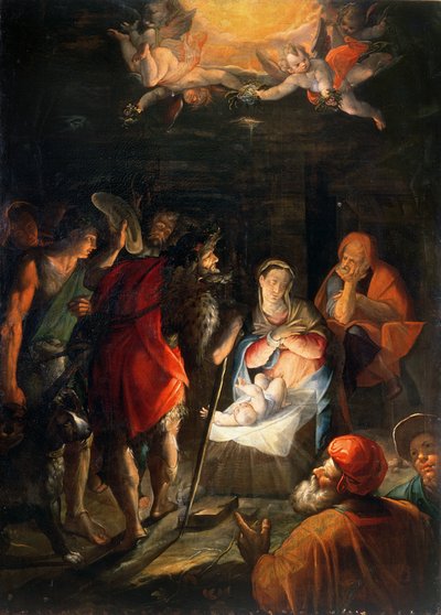 Adoración de los pastores de Johann or Hans von Aachen