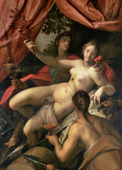 Alegoría de la paz, el arte y la abundancia, 1602 de Johann or Hans von Aachen