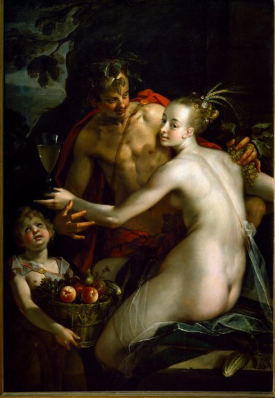 Baco, Ceres y Amor de Johann or Hans von Aachen
