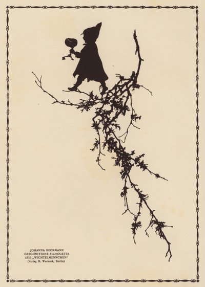 Silueta de un duendecillo (litografía) de Johanna Beckmann