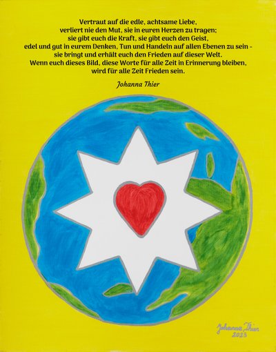El cuadro de Rosental con la estrella del amor noble y consciente por un mundo sano y pacífico de Johanna Thier