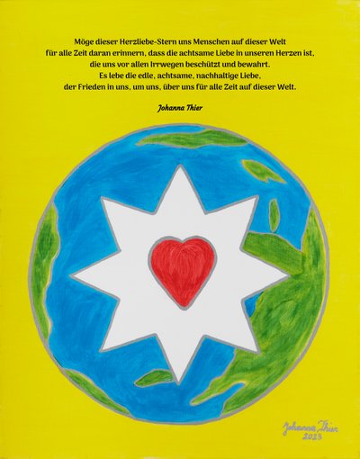 El Corazón Rosental Estrella de Amor para todas las personas de este mundo de Johanna Thier