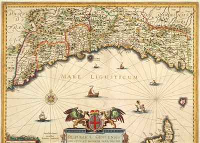 República de Génova, Mapa de Jan Baptist Vrients, grabado en cobre de Johannes Baptista Vrints