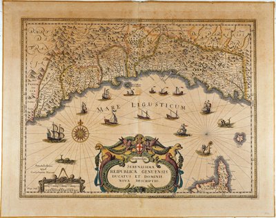 República de Génova, Mapa de Jan Baptist Vrients, grabado en cobre de Johannes Baptista Vrints