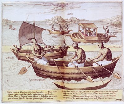 Barcos en Goa, ilustración de 