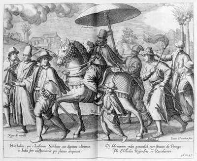 Dignatario o noble portugués en India de Johannes Baptista van the Younger Doetechum
