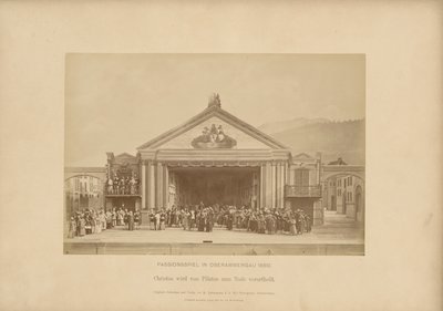Pasión de Ober-Ammergau - Cristo es condenado a muerte por Pilato de Johannes Bernhard