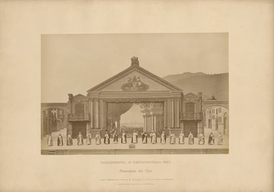 Pasión de Ober-Ammergau - proscenio con coro de Johannes Bernhard