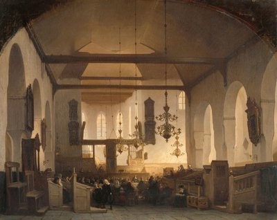 Un servicio en la Geertekerk, Utrecht de Johannes Bosboom