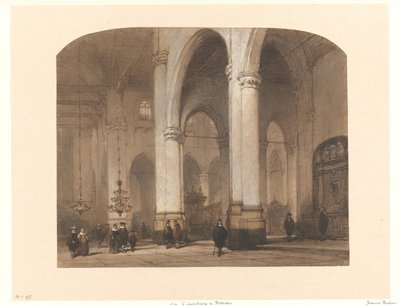 Vista de la iglesia de San Lorenzo en Rotterdam de Johannes Bosboom