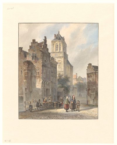 Vista del ayuntamiento de Delft de Johannes Bosboom