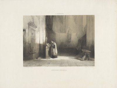 Hubert Duifhuis leyendo en una iglesia de Johannes Bosboom