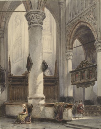 Interior de la Nieuwe Kerk de Delft de Johannes Bosboom