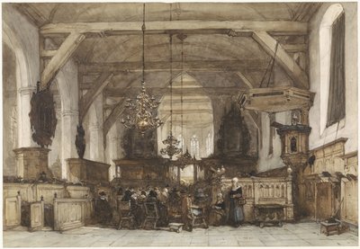 Interior de la antigua iglesia de Maasland de Johannes Bosboom