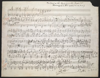 Zweig MS 19 f.1r Concierto para piano núm. 2 en si bemol, op. 83 de Johannes Brahms