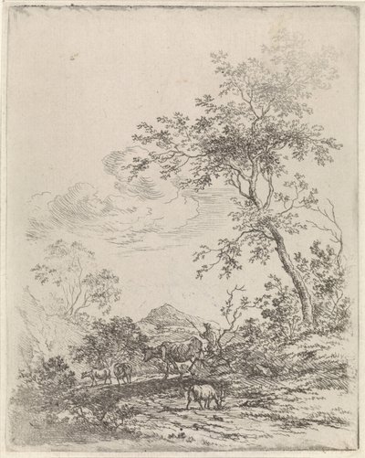 paisaje de montaña con ganado de Johannes Christiaan Janson