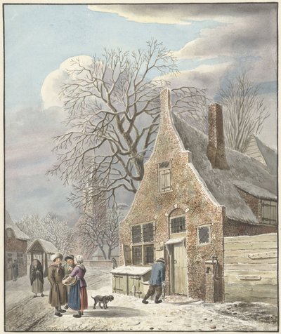 Pueblo bajo la nieve de Johannes Christiaan Janson