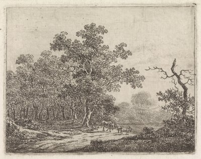Paisaje con roble y ganado de Johannes Christiaan Janson
