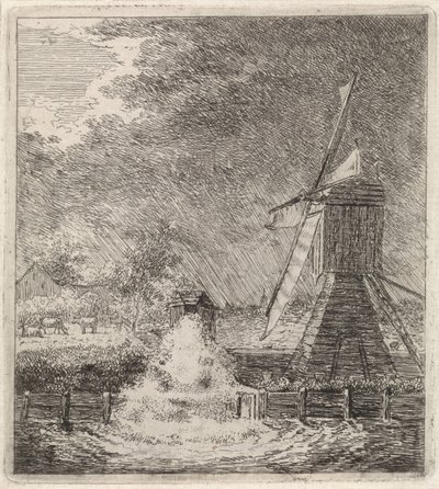 paisaje con molino de agua de Johannes Christiaan Janson