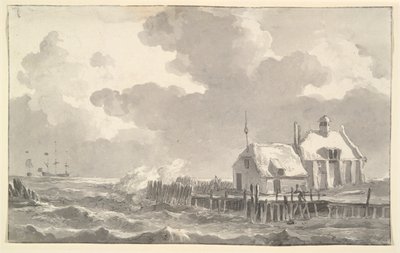 Un estuario en una tormenta de Johannes Christiaan Schotel