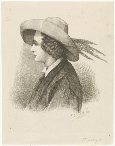 Retrato de Martinus Antonius Kuytenbrouwer de perfil de Johannes Christiaan d