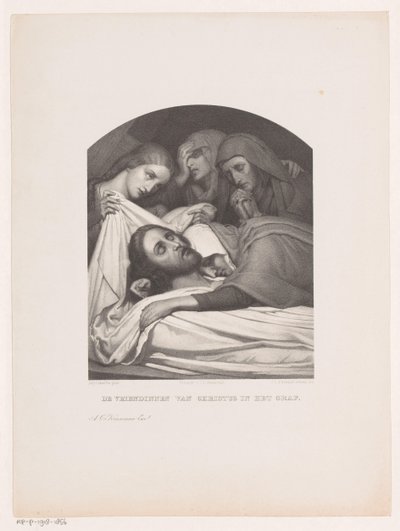 Mujeres en la tumba de Cristo Las novias de Cristo en la tumba (título sobre el objeto) de Johannes Christiaan d