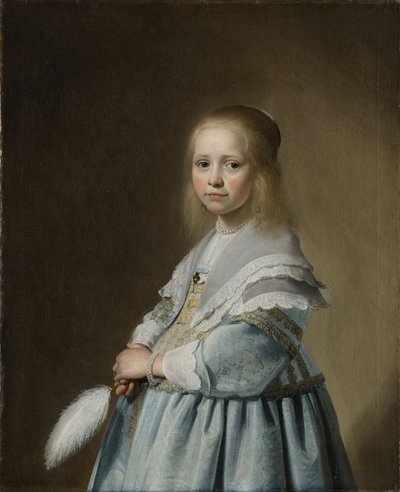 Retrato de una niña vestida de azul de Johannes Cornelisz. Verspronck