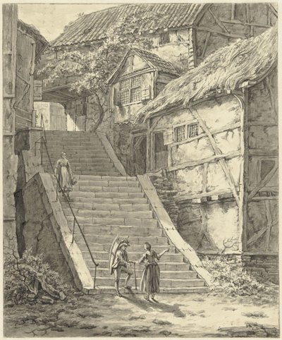 Escaleras entre casas en Mettmann, sobre Düsseldorf de Johannes Elffers