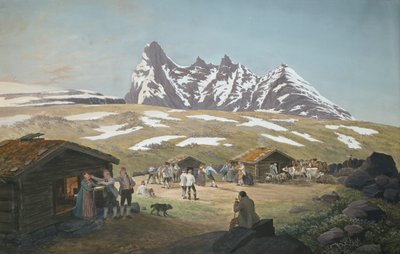 Vida de pasto bajo Skagastølstindane de Johannes Flintoe