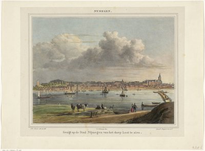 Vista de Nijmegen vista desde la Cuaresma Vista de la ciudad de Nijmegen desde el pueblo de Lent para ser visto (título sobre el objeto) Nymegen. (título en el objeto) de Johannes Franciscus Christ