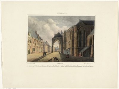 Vista de Stevenskerk y la Escuela Latina en Nijmegen La Iglesia Groote o S