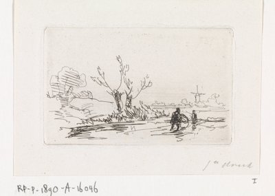 Patinadores en sauces desmochados de Johannes Franciscus Hoppenbrouwers