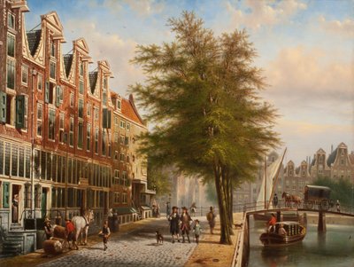Vista del Leidsegracht y Herengracht, Ámsterdam de Johannes Franciscus Spohler