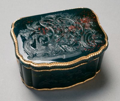 Caja de Rapé, pintada por Carl Gustav Klingstedt (1657-1734), c.1750 (piedra de sangre tallada montada en oro) de Johannes George (attr. to) Klette