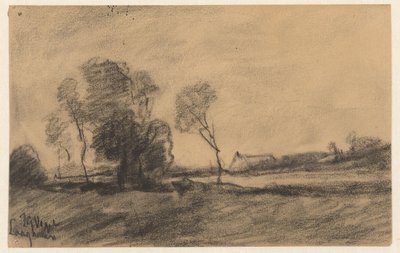 Árboles junto al agua en Lowhalen de Johannes Gijsbert Vogel
