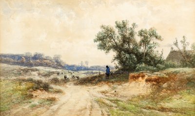 Paisaje (acuarela) de Johannes Gijsbert Vogel