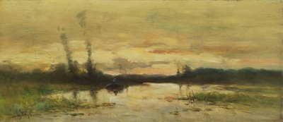 Paisaje en el canal cerca de Hilversum de Johannes Gijsbert Vogel