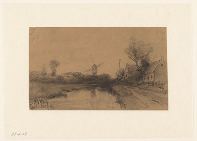 Molino en el agua cerca de Kortenhoef de Johannes Gijsbert Vogel