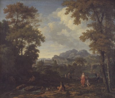 Paisaje clásico con Diana (?) y sus ninfas de Johannes Glauber