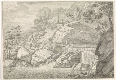 Vista de la gran cascada de Chartreuse Paisajes en las montañas de Chartreuzer (título de la serie) de Johannes Glauber