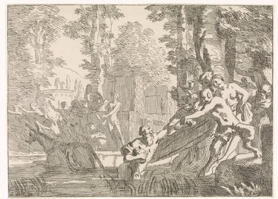 Silenus es sacado del agua Representaciones mitológicas y alegóricas (título de serie) de Johannes Glauber