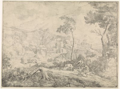 Tres pastores en una tormenta de Johannes Gottlieb Glauber