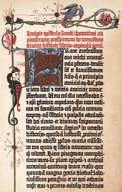 Página de la Biblia de Gutenberg de Johannes Gutenberg