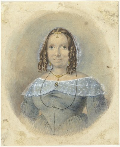 Mujer con vestido azul con cuello de encaje en los hombros de Johannes Hari (I)