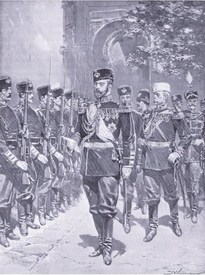 Su Majestad Imperial el Zar, ilustración de la Historia de la Guerra Ruso-Japonesa de Cassell Vol 1, c.1900 de Johannes Hermann Barend Koekkoek
