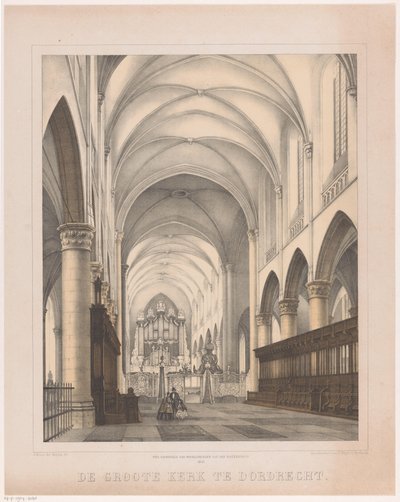 Interior de la Grote Kerk en Dordrecht La Gran Iglesia de Dordrecht (título sobre el objeto) de Johannes Hermanus van der Heijden