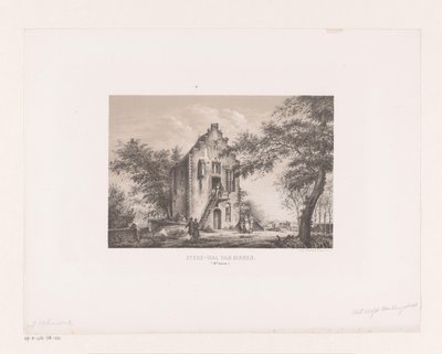 Casa en la muralla de la ciudad Stede-wall desde el interior del siglo XVIII (título sobre el objeto) de Johannes Hilverdink (attributed to)