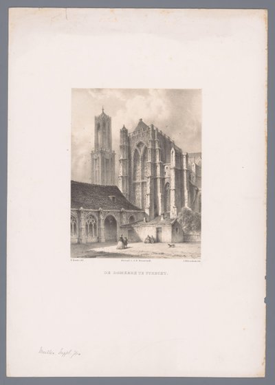 Vista de la iglesia Dom y la torre Dom en Utrecht
La iglesia Dom de Utrecht (título en el objeto)
Vistas de ciudades y puertos holandeses según dibujos de Everhardus Koster (título de la serie)
E. Libro de bocetos de Koster: vistas de ciudades y puertos de Johannes Hilverdink